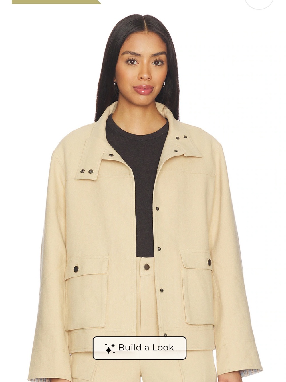 ASTR Lightweight Cream Utility Jacket and Shorts Set